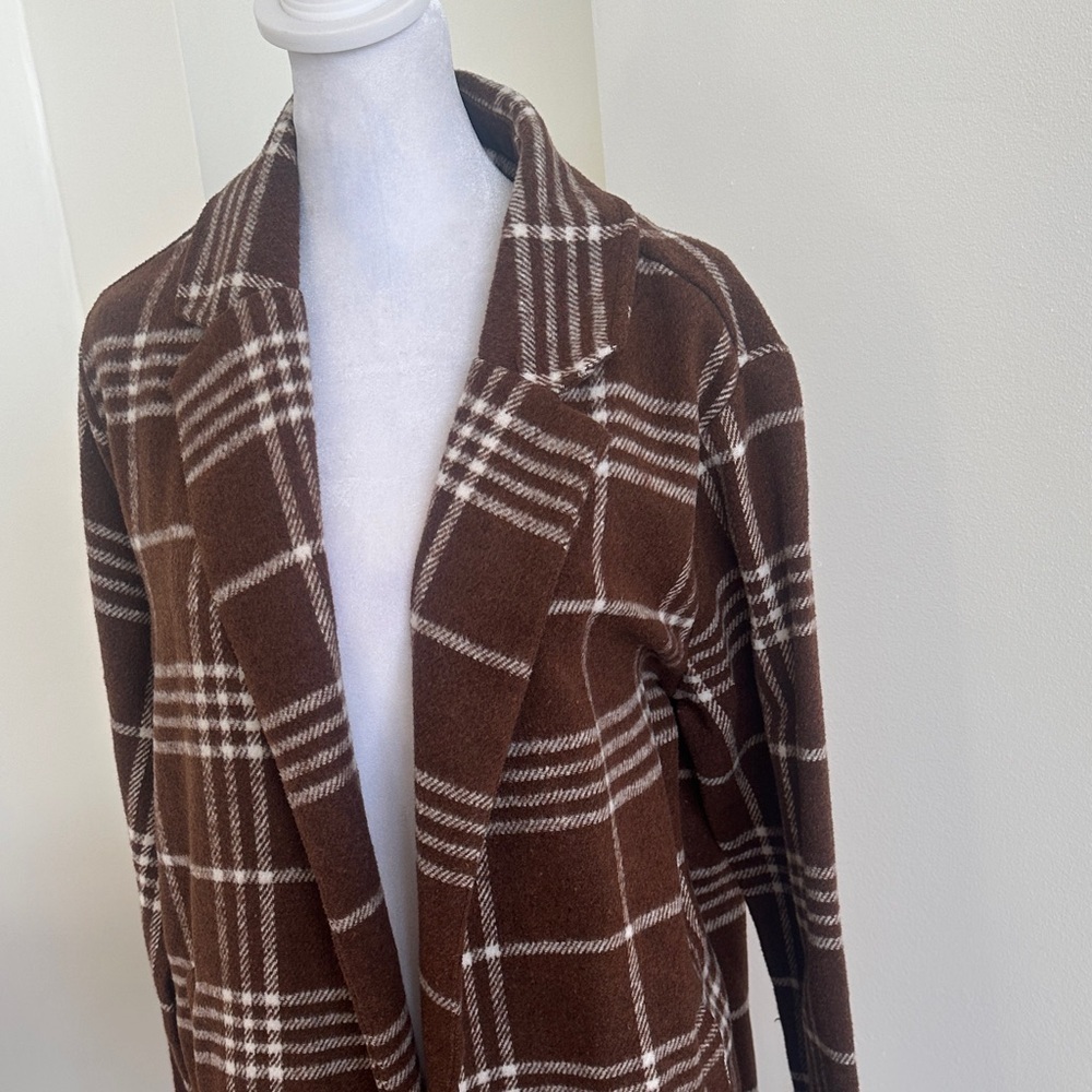 Thread & Supply Brown Plaid Coat - Picture 3 of 8